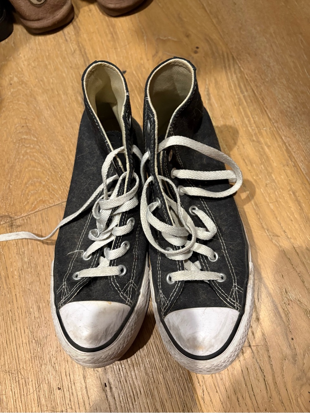 Converse Kids Black Canvas High-Top Sneakers with White Trim